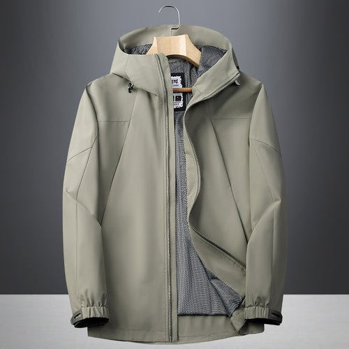 Herren Leichte Softshell‑Regenjacke mit atmungsaktivem Meshfutter und Kapuze Drune