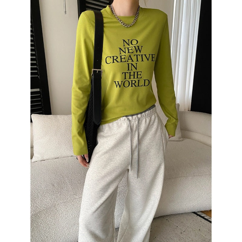 Damen Langarmshirt mit kreativem Aufdruck und modischem Schnitt Drune