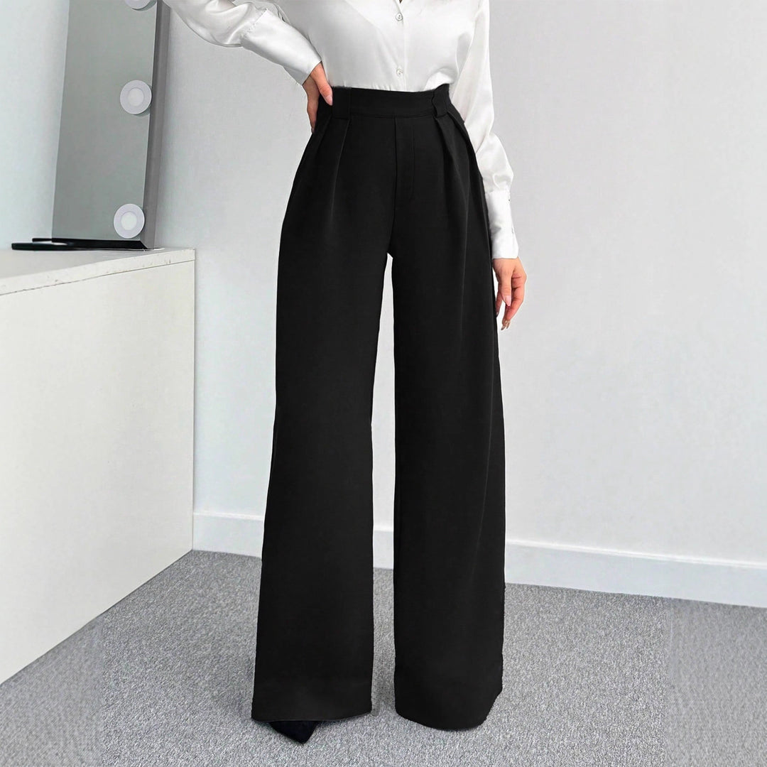 Damen Hochtaillierte Weitbein-Hose mit Gürtel Drune