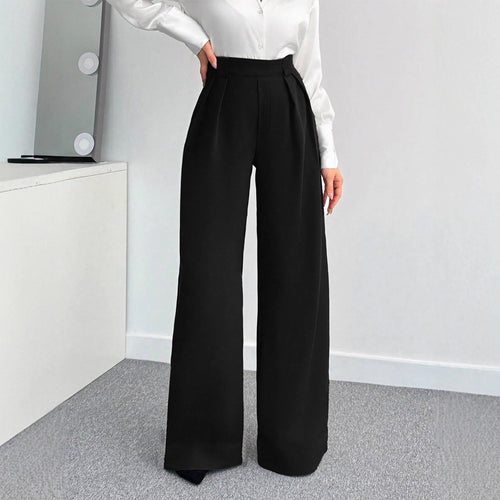 Damen Hochtaillierte Weitbein-Hose mit Gürtel Drune
