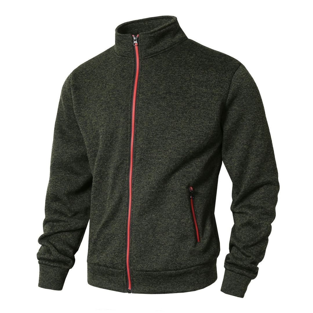 Herren sportliche Fleecejacke mit bequemem Stehkragen und Reißverschlusstaschen Drune