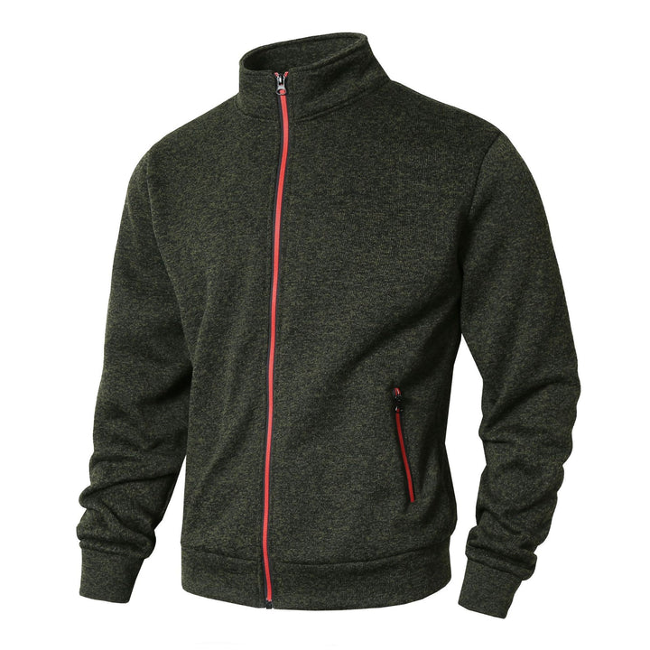 Herren sportliche Fleecejacke mit bequemem Stehkragen und Reißverschlusstaschen Drune