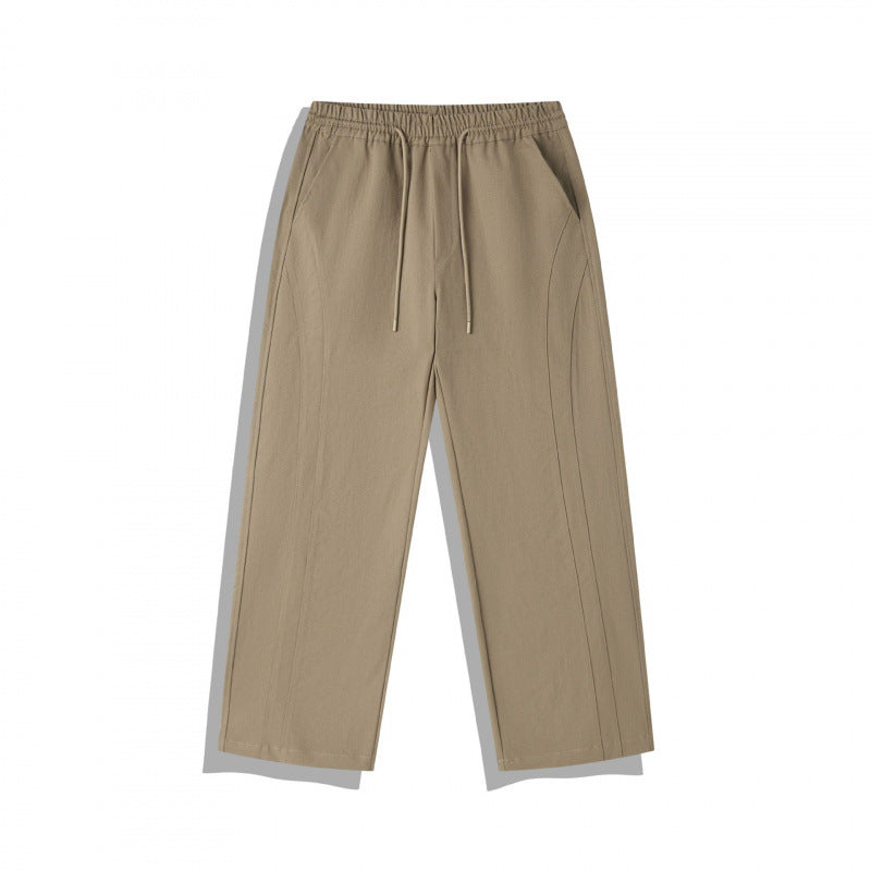 Unisex Weite Relaxed-Hose mit elastischem Bund, Tunnelzug und dekorativer Nahtführung Drune