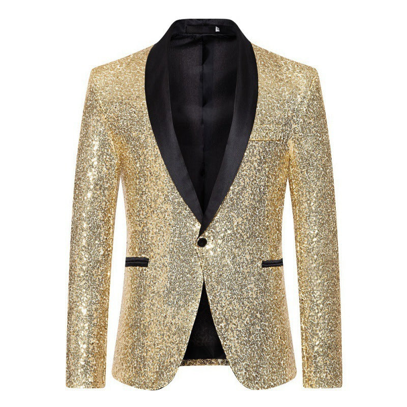 Herren glamouröser Pailletten-Blazer mit modernem Schnitt Drune