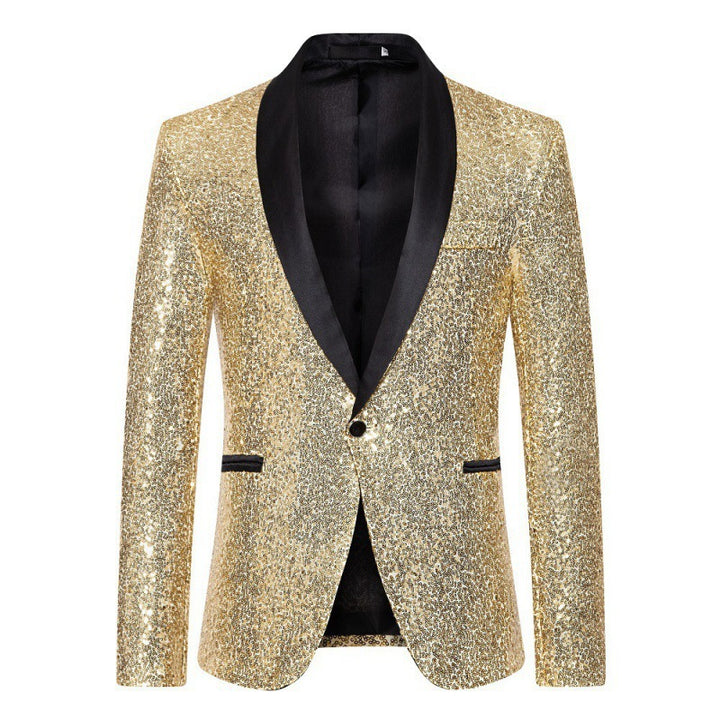 Herren glamouröser Pailletten-Blazer mit modernem Schnitt Drune