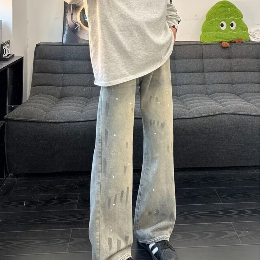 Damen Weit geschnittene Streetwear Jeans Drune