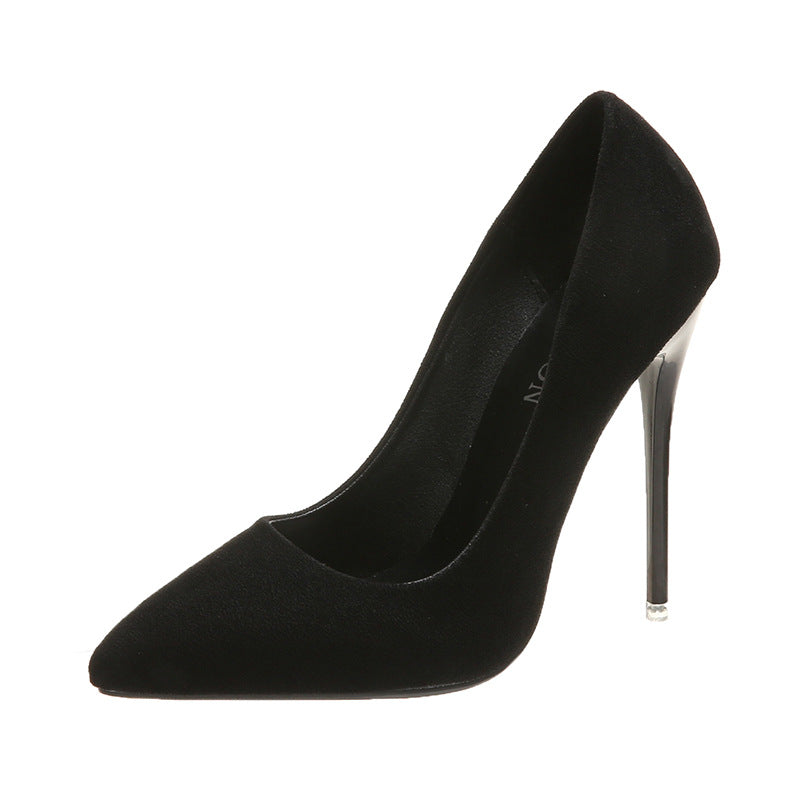 Damen nan spitze Stiletto-Pumps mit Samtoptik und gepolstertem Komfortfußbett Drune