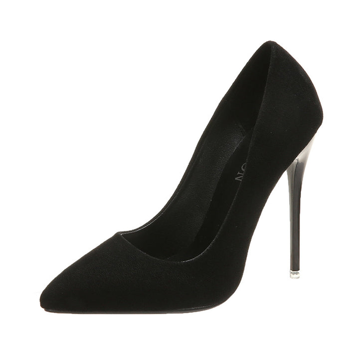 Damen nan spitze Stiletto-Pumps mit Samtoptik und gepolstertem Komfortfußbett Drune