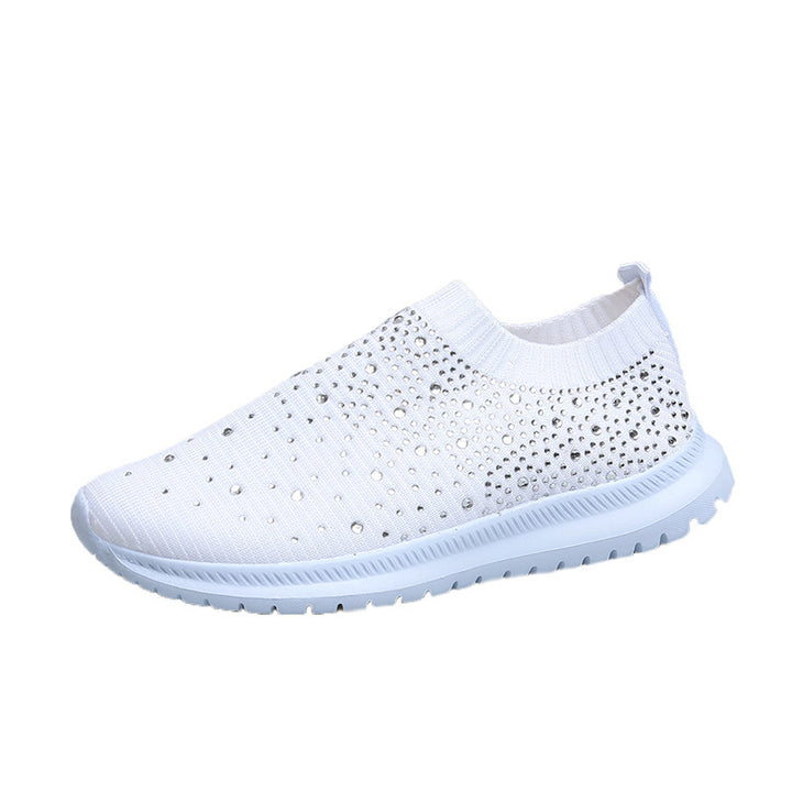 Damen Strick-Slipper-Sneaker mit Strassbesatz und flexibler Komfortsohle Drune