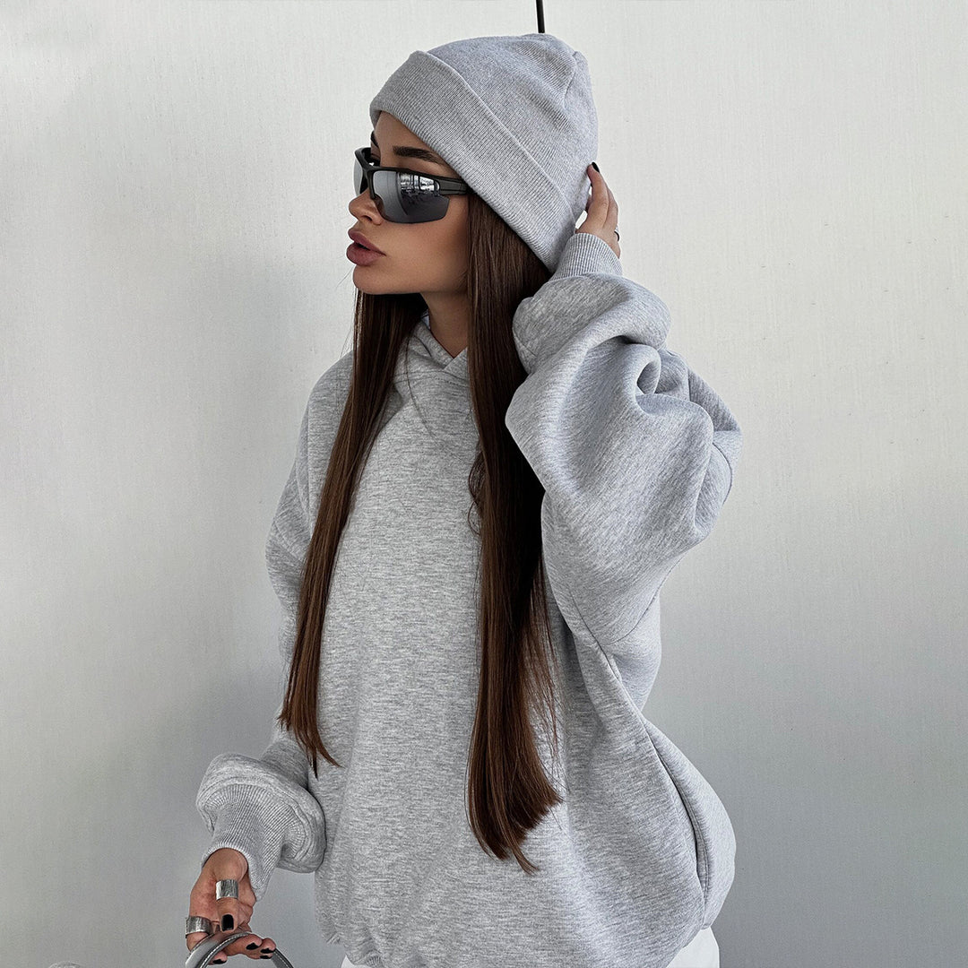 Damen Kuschelige Sweatshirt- und Jogginghose-Kombination Drune