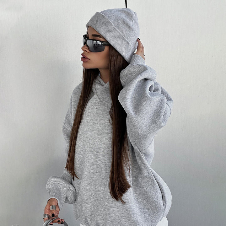 Damen Kuschelige Sweatshirt- und Jogginghose-Kombination Drune