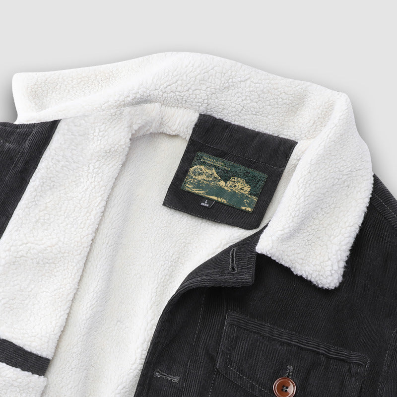 Herren Lässige Cordjacke mit Teddyfutter Drune 1787797447