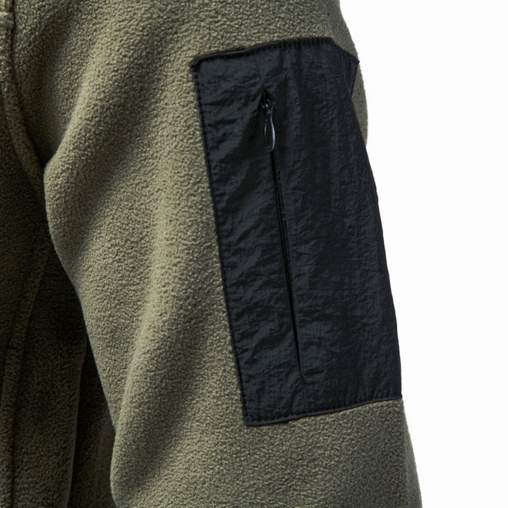 Herren Fleecepullover mit Stehkragen Druckknopf-Leiste und Ärmeltasche Drune