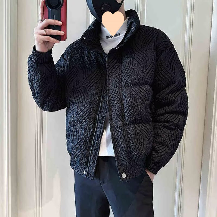 Herren Modische Steppjacke mit Wellenmuster Drune