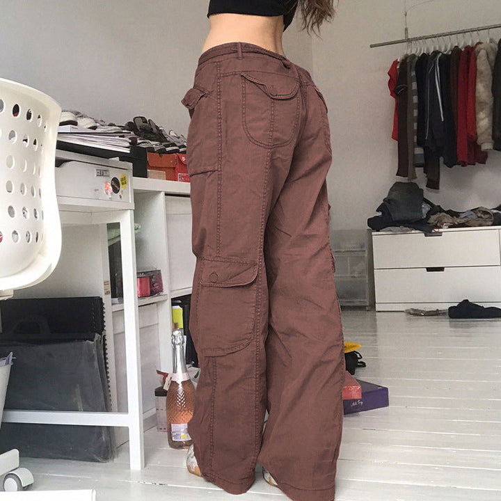 Damen Cargo-Hose mit seitlichen Taschen und verstellbarem Bund Drune