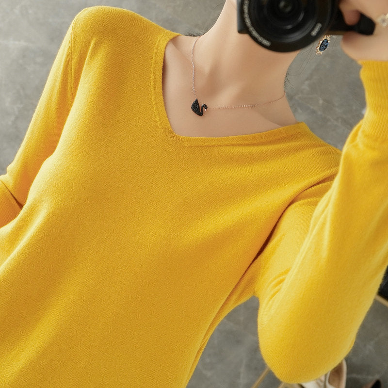 Damen leichter V-Ausschnitt Kaschmir-Look Feinstrickpullover Drune