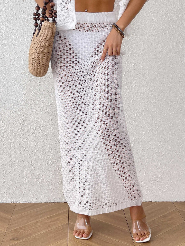 Damen Midikleid aus lockerem Häkelmaterial Drune