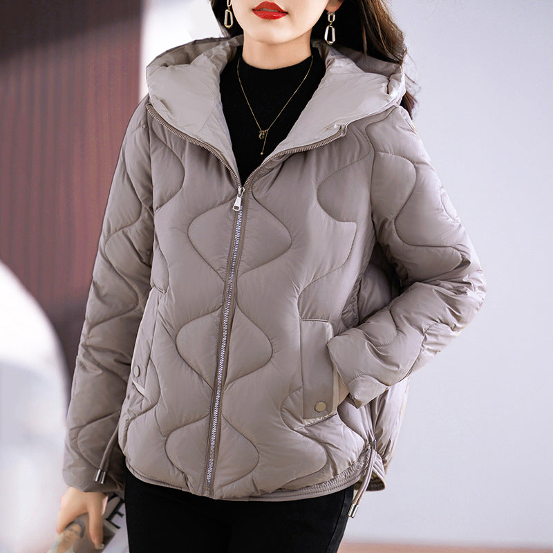 Damen isolierte Pufferjacke mit hohem Kragen und praktischen Reisverschlusstaschen Drune