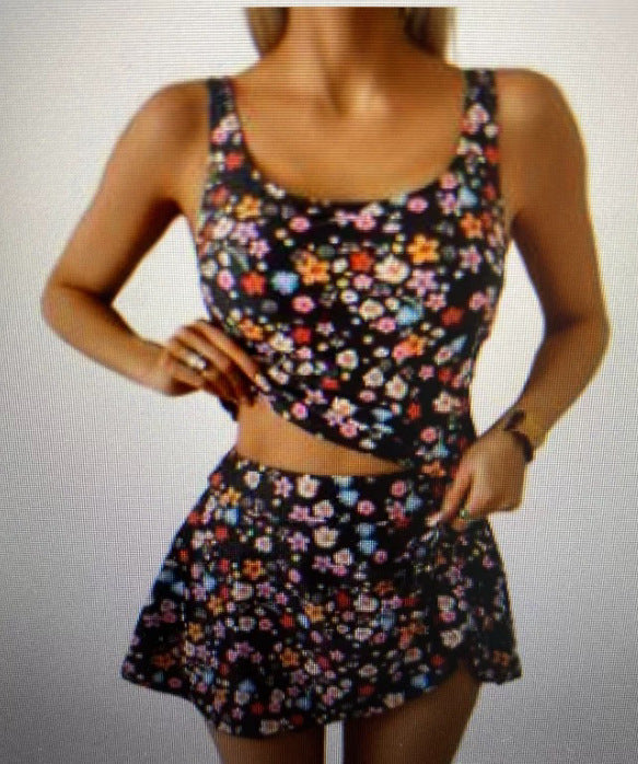 Damen Sportliches Tankini-Set mit schmeichelndem Rock Drune