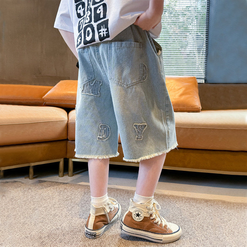 Unisex stylische Denim-Shorts mit einzigartiger Aufschrift Drune