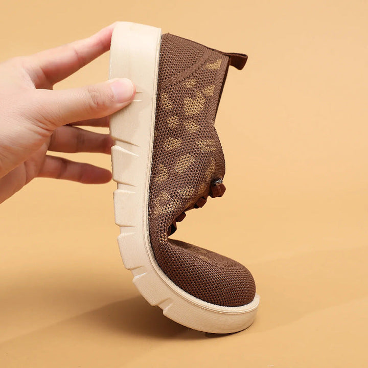 Damen Atmungsaktive Sneaker mit modischem Leopardenmuster Drune