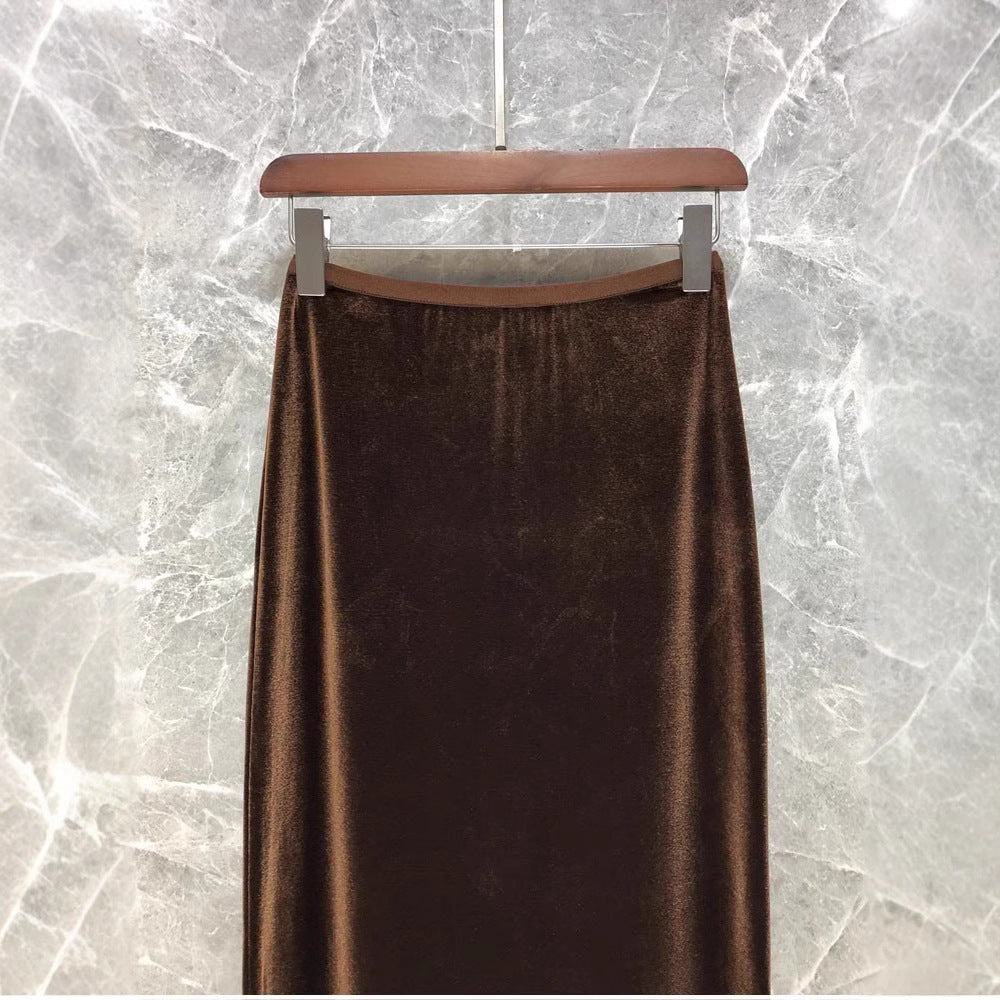 Damen Eleganter Maxirock aus schimmerndem Material Drune