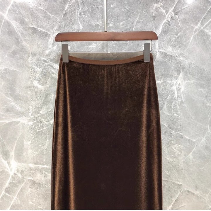 Damen Eleganter Maxirock aus schimmerndem Material Drune