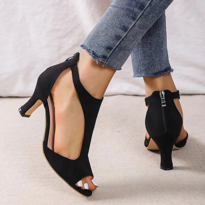 Damen Open-Toe Slingback-Schuhe mit elegantem Cut-Out-Design Drune