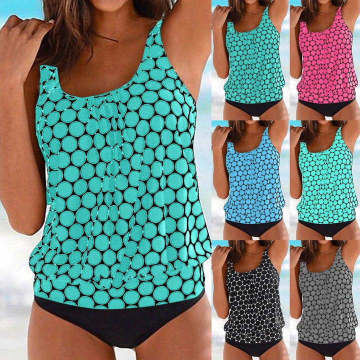 Damen lässiger Tankini mit hoher Taille und elegantem Schnitt Drune