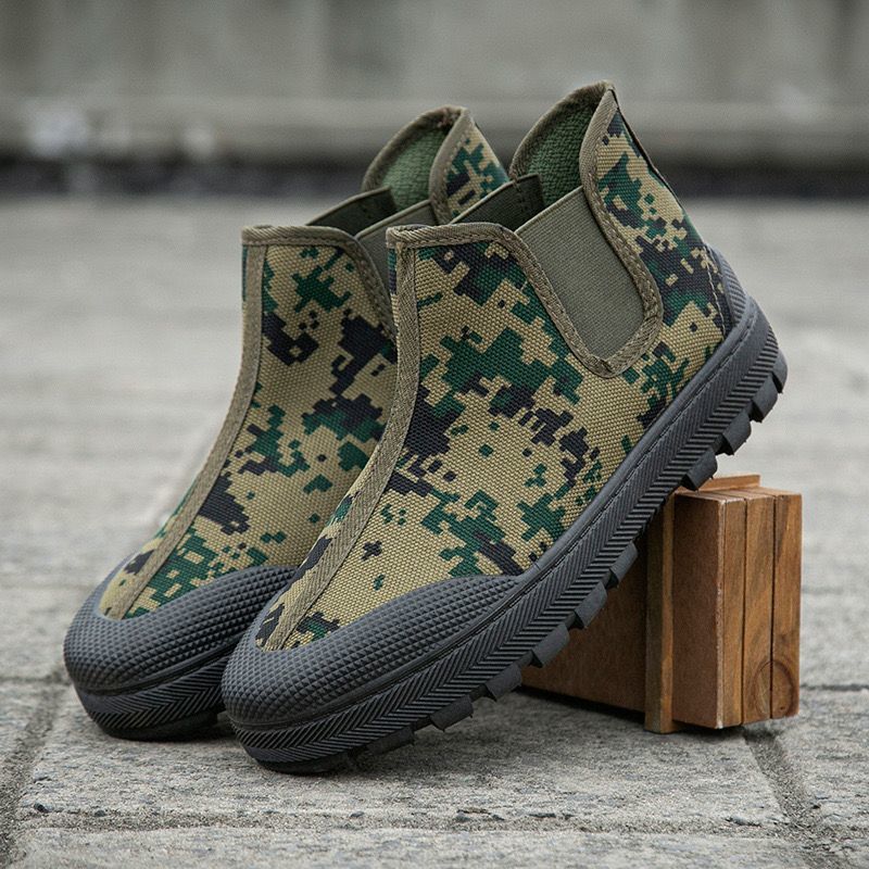 Damen robuste Gummistiefel mit rutschfester Sohle und camouflierte Oberfläche Drune