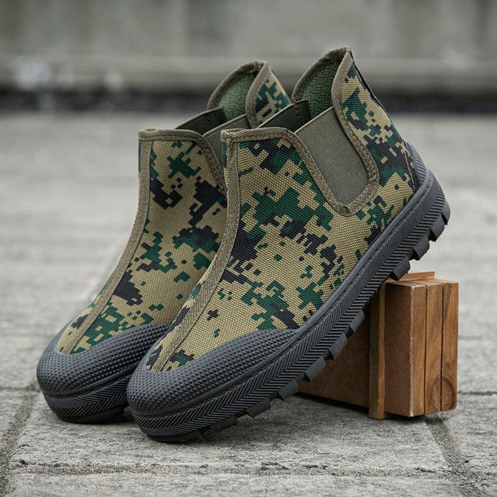 Damen robuste Gummistiefel mit rutschfester Sohle und camouflierte Oberfläche Drune