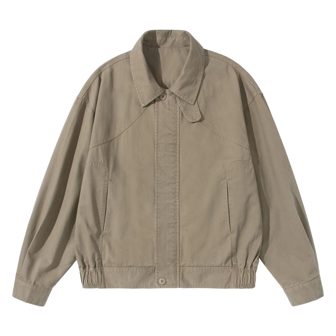 Unisex Kurz geschnittener Utility-Blouson mit Hemdkragen und elastischem Saum Drune