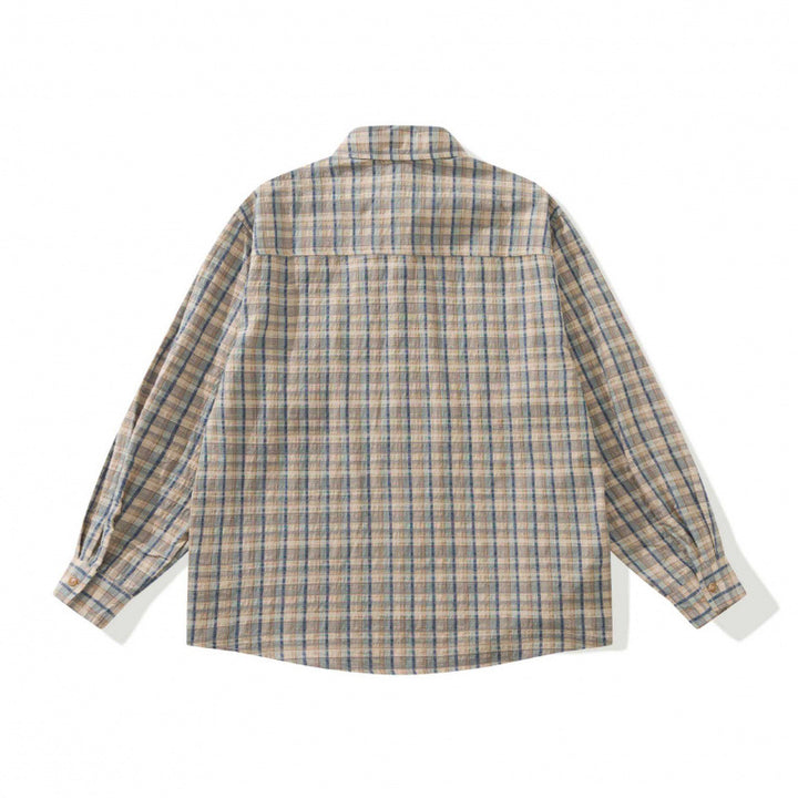 Unisex Kastenförmiges Overshirt aus Baumwoll-Leinenmix mit aufgesetzten Brustklappen Drune