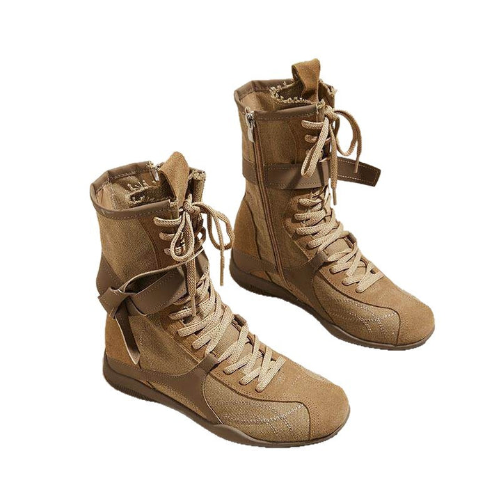 Damen Modische und Bequeme Schnürstiefel Drune