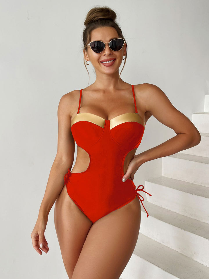Damen Einteiler Badeanzug mit aufregenden Cut-Out-Details Drune