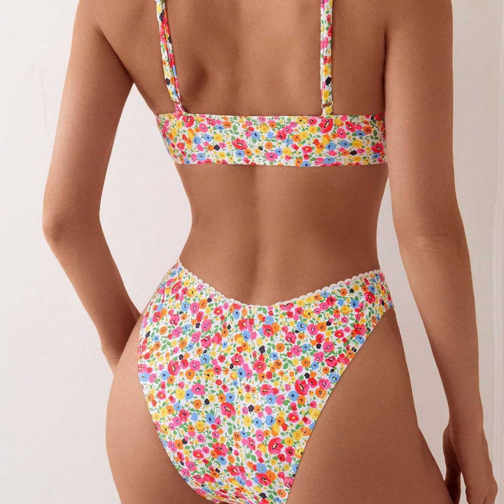Damen Triangel-Bikini mit floralem Muster und feinen Details Drune