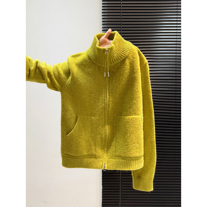 Damen Thermo Strickjacke mit hochschließendem Kragen und zwei praktischen Taschen Drune