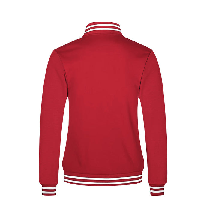 Herren sportliche Collegejacke im Vintage-Stil mit breitem Kragen und Druckknopfverschluss Drune