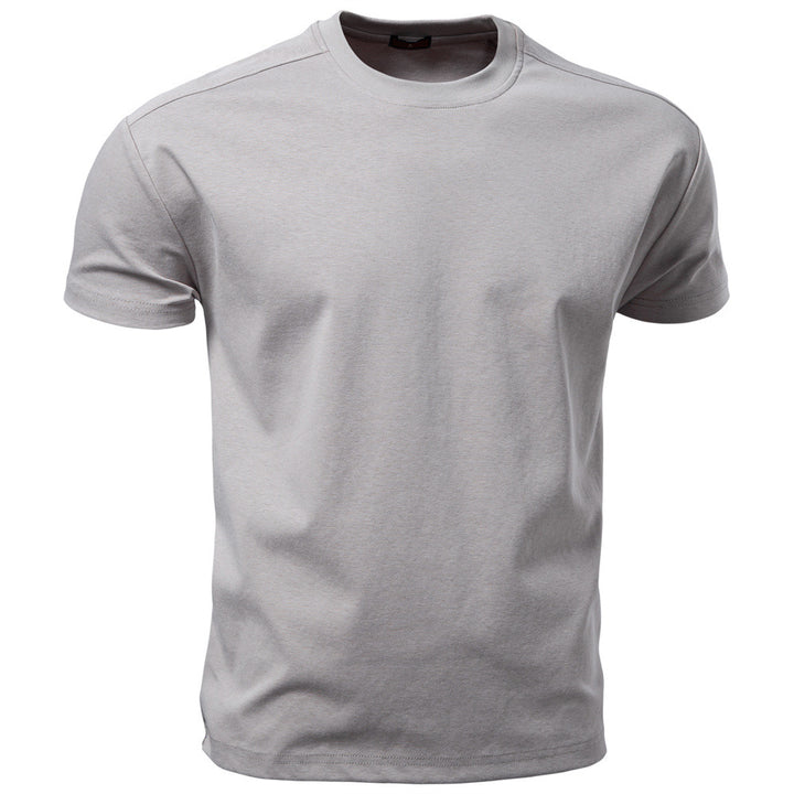 Herren nan klassisches Baumwolljersey Rundhalsshirt mit verstärktem Kragen Drune