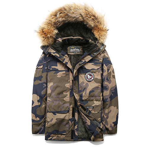 Herren Winterparka mit Kapuze und Kunstfellbesatz, isolierende Thermofütterung & Mehrfachtaschen Drune