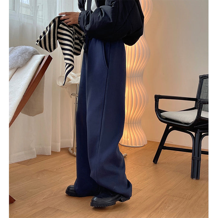 Damen Extraweite Palazzosweathose aus Baumwoll-Fleece mit Tunnelzug und Eingrifftaschen Drune