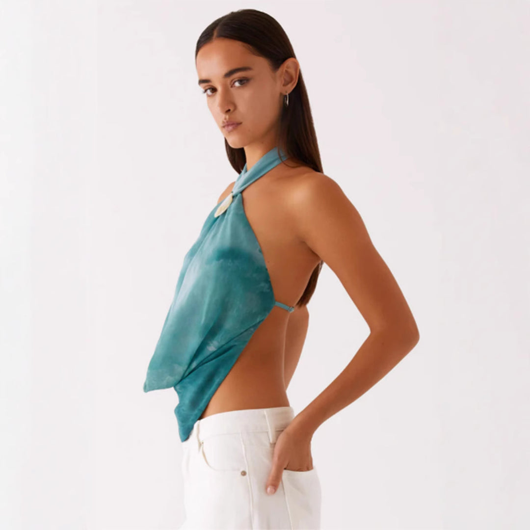 Damen Halstopp im angesagten Wickel-Design mit hochwertigem Details Drune