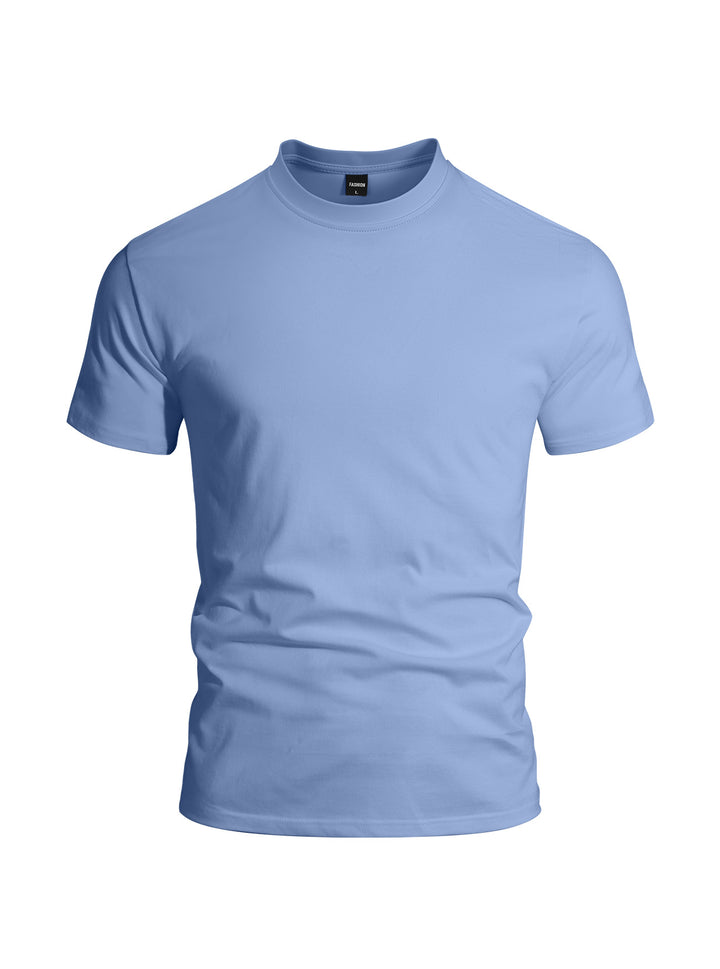 Herren nan eng anliegendes Rundhals-Basicshirt aus Singlejersey mit verstärktem Nackenband Drune
