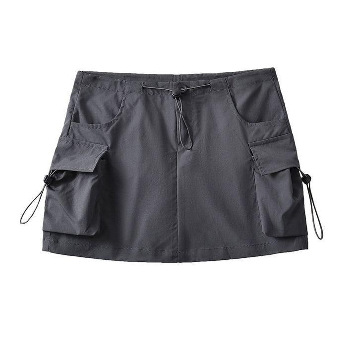 Damen Cargo-Rock mit seitlichen Taschen und verstellbarem Kordelzug Drune