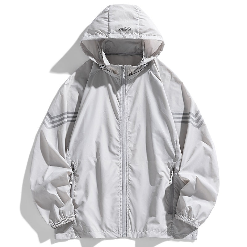 Herren Leichte Windbreakerjacke mit Kapuze und praktischen Taschen Drune