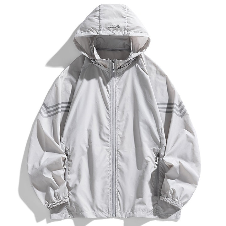 Herren Leichte Windbreakerjacke mit Kapuze und praktischen Taschen Drune