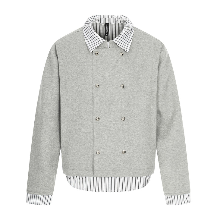 Herren Kurzblouson mit doppelreihiger Knopfleiste und Hemdkragen‑Optik Drune