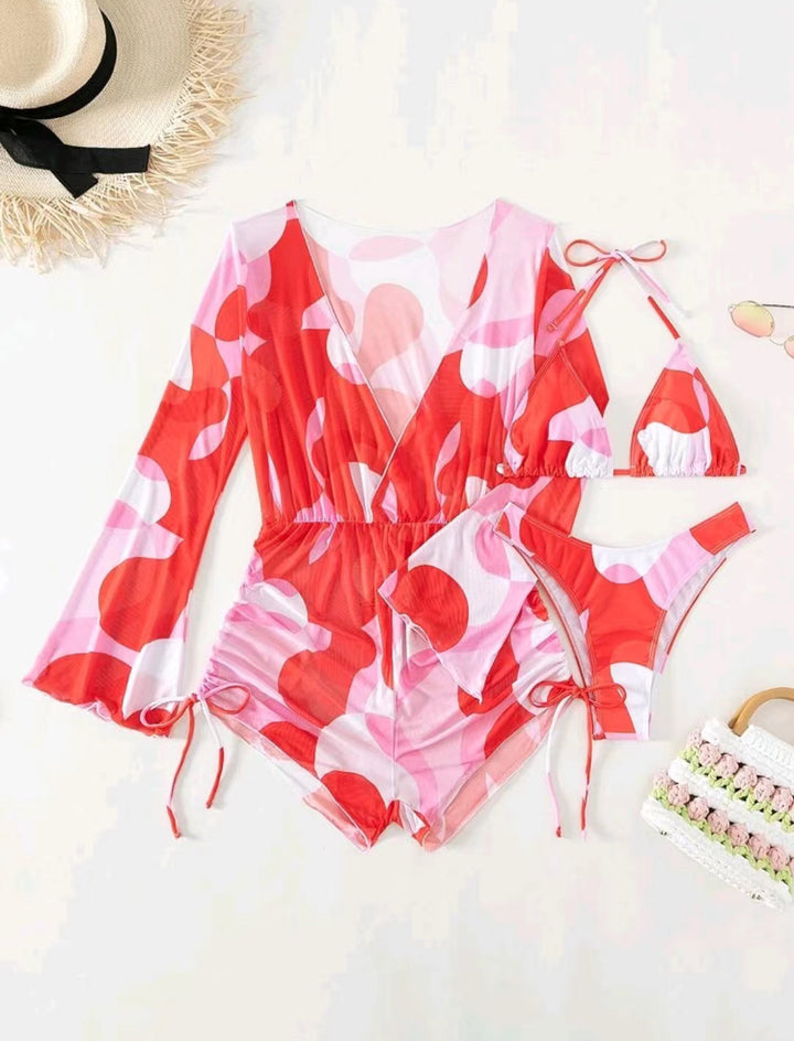Damen Strandoutfit mit luftiger Tunika und Bikini Drune