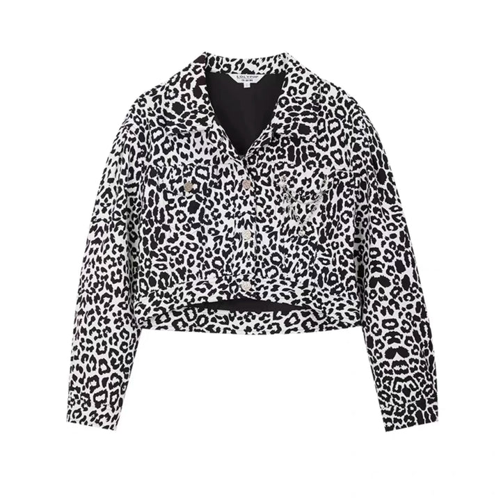 Damen Modische Leopardenjacke mit lässigem Schnitt Drune