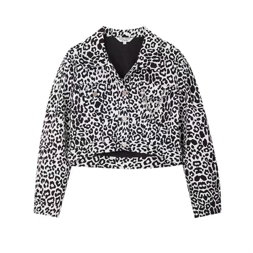 Damen Modische Leopardenjacke mit lässigem Schnitt Drune